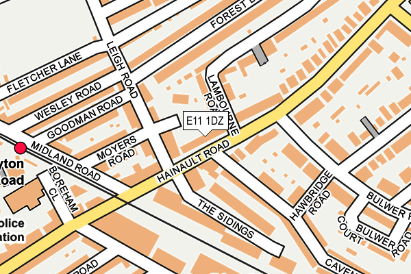 E11 1DZ map - OS OpenMap – Local (Ordnance Survey)