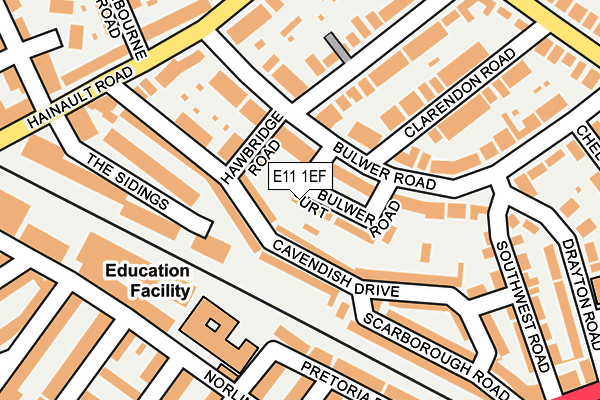 E11 1EF map - OS OpenMap – Local (Ordnance Survey)