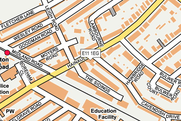 E11 1EG map - OS OpenMap – Local (Ordnance Survey)