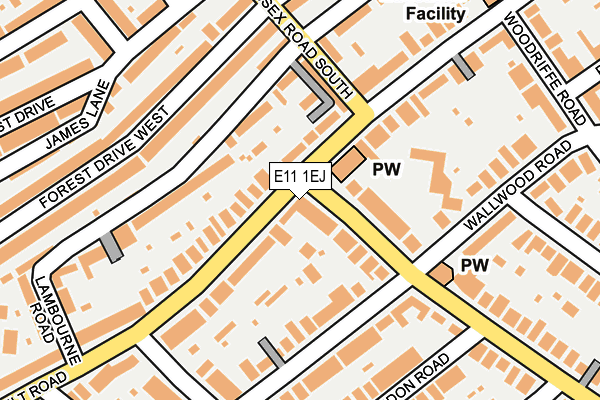 E11 1EJ map - OS OpenMap – Local (Ordnance Survey)