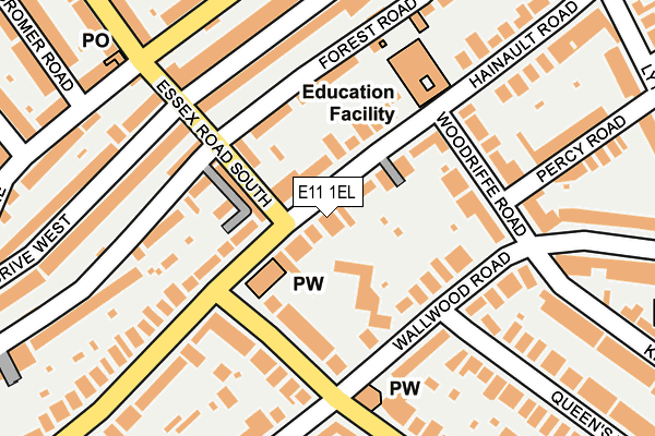 E11 1EL map - OS OpenMap – Local (Ordnance Survey)