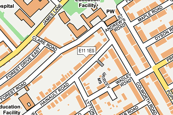 E11 1ES map - OS OpenMap – Local (Ordnance Survey)