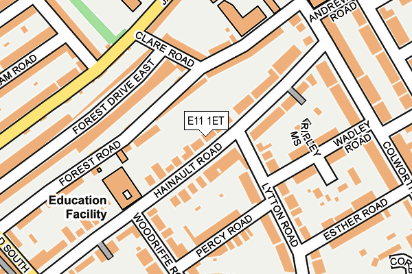 E11 1ET map - OS OpenMap – Local (Ordnance Survey)