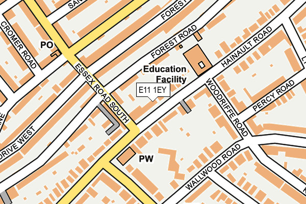 E11 1EY map - OS OpenMap – Local (Ordnance Survey)