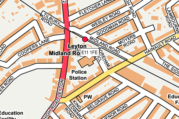 E11 1FE map - OS OpenMap – Local (Ordnance Survey)