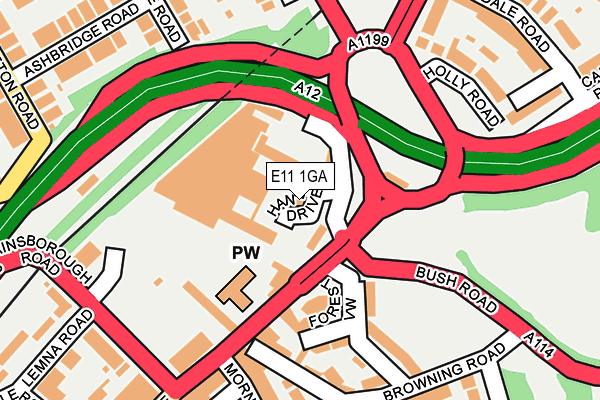 E11 1GA map - OS OpenMap – Local (Ordnance Survey)