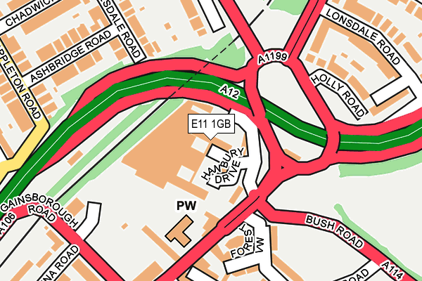 E11 1GB map - OS OpenMap – Local (Ordnance Survey)