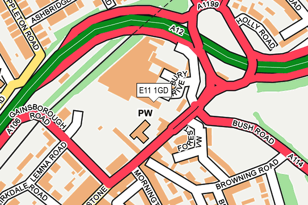 E11 1GD map - OS OpenMap – Local (Ordnance Survey)