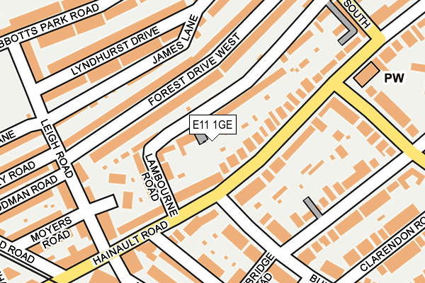 E11 1GE map - OS OpenMap – Local (Ordnance Survey)