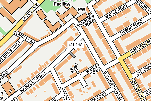 E11 1HA map - OS OpenMap – Local (Ordnance Survey)