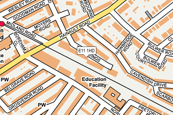 E11 1HD map - OS OpenMap – Local (Ordnance Survey)