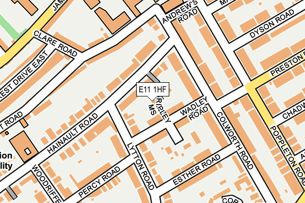 E11 1HF map - OS OpenMap – Local (Ordnance Survey)