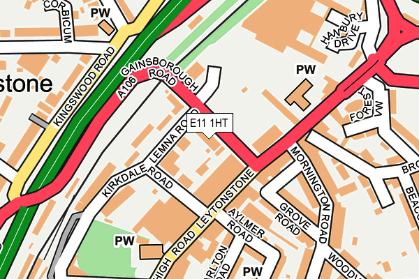 E11 1HT map - OS OpenMap – Local (Ordnance Survey)