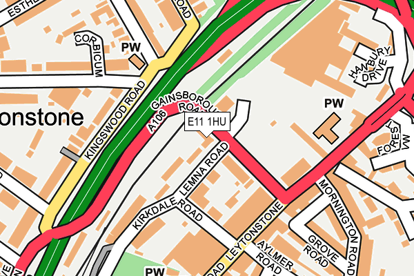 E11 1HU map - OS OpenMap – Local (Ordnance Survey)