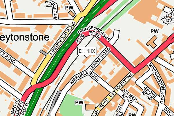 E11 1HX map - OS OpenMap – Local (Ordnance Survey)