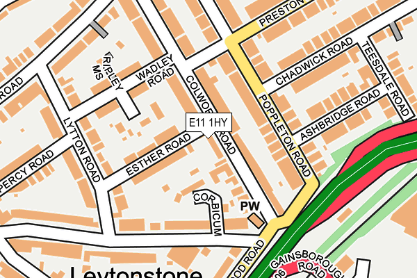 E11 1HY map - OS OpenMap – Local (Ordnance Survey)