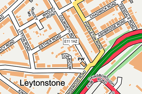 E11 1HZ map - OS OpenMap – Local (Ordnance Survey)