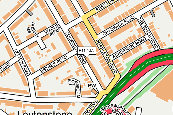 E11 1JA map - OS OpenMap – Local (Ordnance Survey)