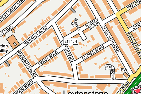 E11 1JH map - OS OpenMap – Local (Ordnance Survey)