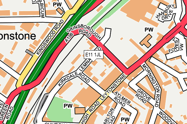 E11 1JL map - OS OpenMap – Local (Ordnance Survey)