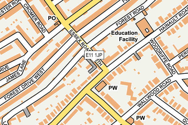 E11 1JP map - OS OpenMap – Local (Ordnance Survey)