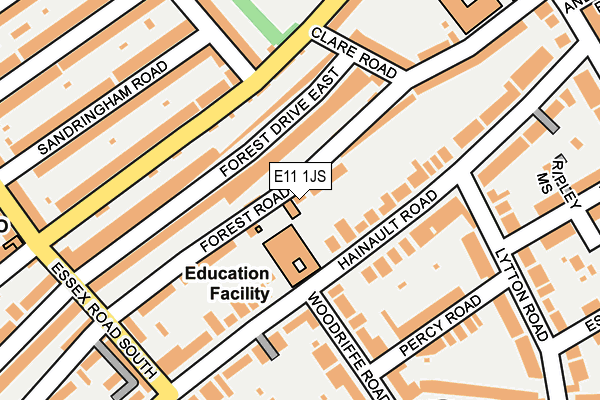 E11 1JS map - OS OpenMap – Local (Ordnance Survey)