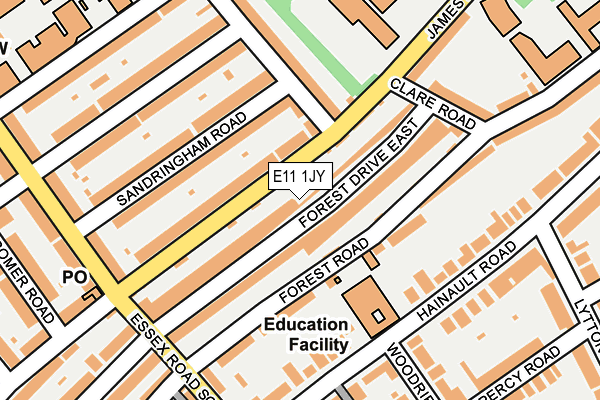 E11 1JY map - OS OpenMap – Local (Ordnance Survey)