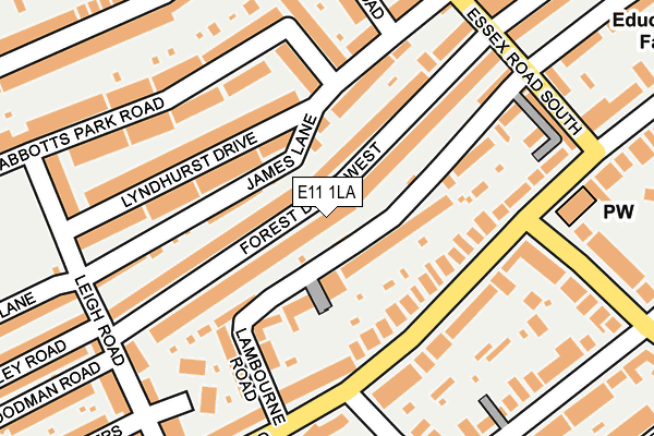 E11 1LA map - OS OpenMap – Local (Ordnance Survey)