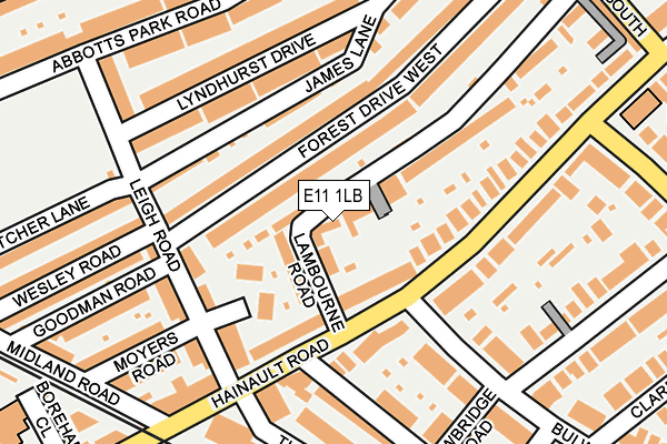 E11 1LB map - OS OpenMap – Local (Ordnance Survey)