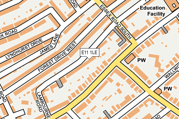 E11 1LE map - OS OpenMap – Local (Ordnance Survey)