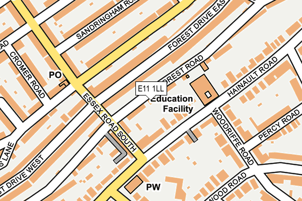 E11 1LL map - OS OpenMap – Local (Ordnance Survey)