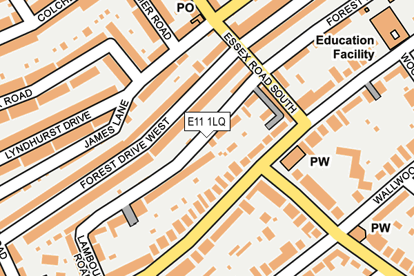 E11 1LQ map - OS OpenMap – Local (Ordnance Survey)