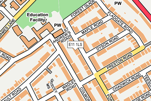 E11 1LS map - OS OpenMap – Local (Ordnance Survey)