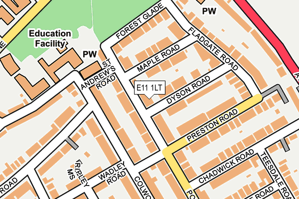 E11 1LT map - OS OpenMap – Local (Ordnance Survey)