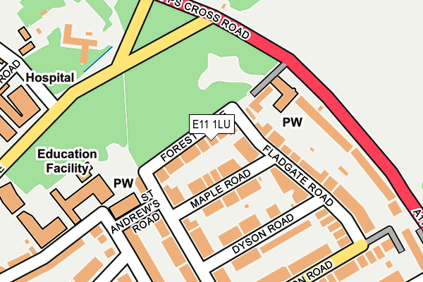 E11 1LU map - OS OpenMap – Local (Ordnance Survey)