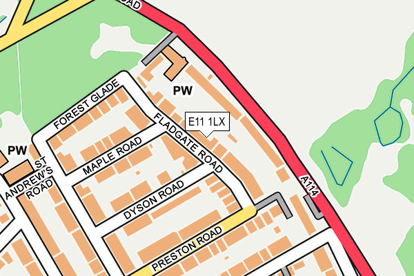 E11 1LX map - OS OpenMap – Local (Ordnance Survey)