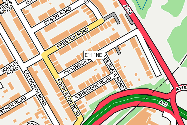 E11 1NE map - OS OpenMap – Local (Ordnance Survey)