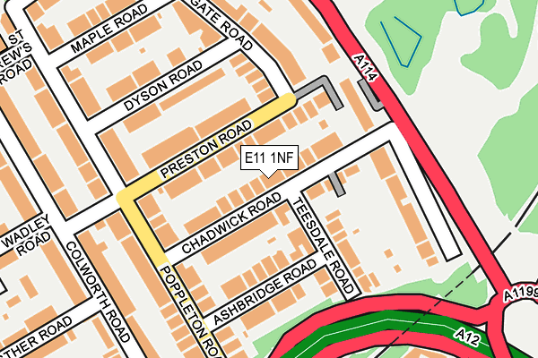E11 1NF map - OS OpenMap – Local (Ordnance Survey)