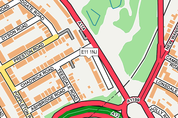 E11 1NJ map - OS OpenMap – Local (Ordnance Survey)