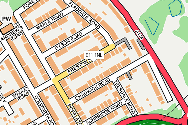 E11 1NL map - OS OpenMap – Local (Ordnance Survey)