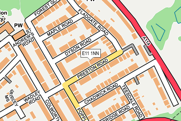 E11 1NN map - OS OpenMap – Local (Ordnance Survey)