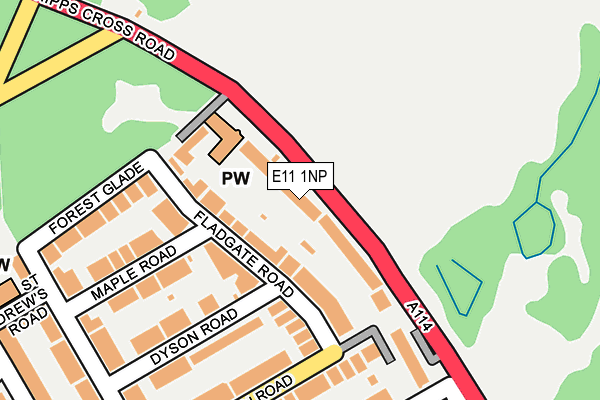 E11 1NP map - OS OpenMap – Local (Ordnance Survey)