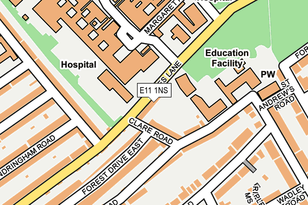 E11 1NS map - OS OpenMap – Local (Ordnance Survey)