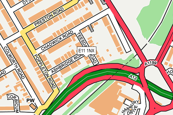 E11 1NX map - OS OpenMap – Local (Ordnance Survey)