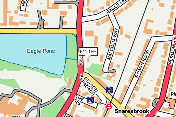 E11 1PE map - OS OpenMap – Local (Ordnance Survey)