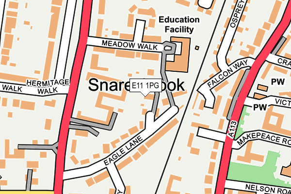 E11 1PG map - OS OpenMap – Local (Ordnance Survey)