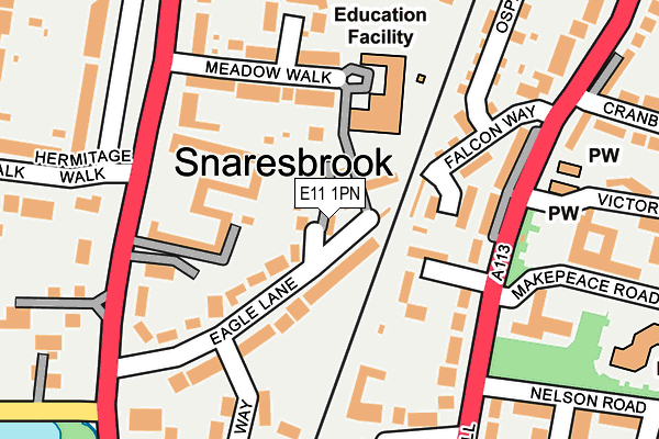 E11 1PN map - OS OpenMap – Local (Ordnance Survey)