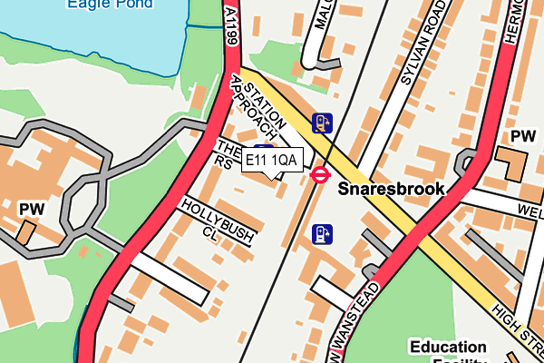 E11 1QA map - OS OpenMap – Local (Ordnance Survey)