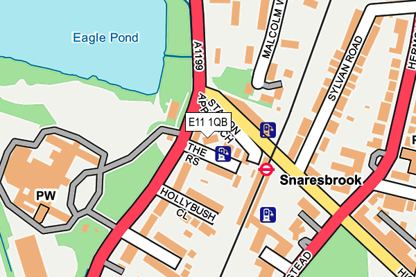 E11 1QB map - OS OpenMap – Local (Ordnance Survey)