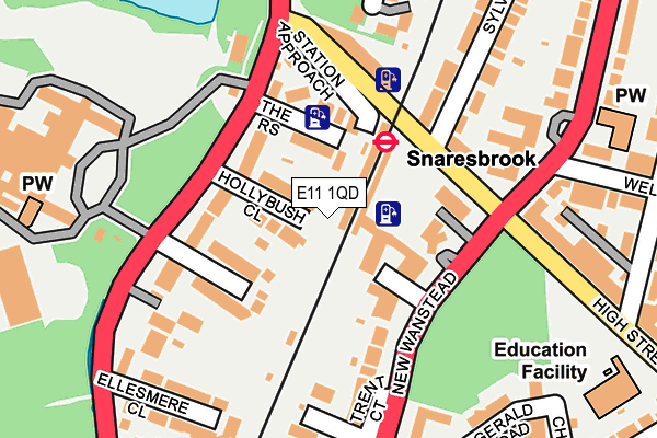 E11 1QD map - OS OpenMap – Local (Ordnance Survey)